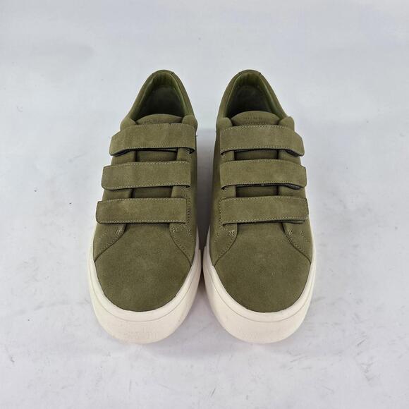 Vince Sunnyside Shoes Womens Size 10 Green Suede Strap Casual Low Top Sneakers - Picture 3 of 10